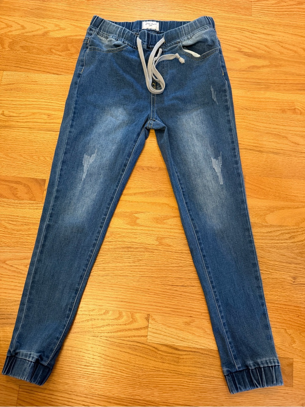 GOGO Blue Denim Ankle Cropped Jeans with Drawstring